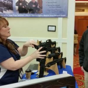 A representative from Windham Weaponry, a firearm manufacturer in Windom, was one of the 42 exhibitors at the Maine Sheriffs’ Association Conference March 29 and 30 at the Samoset Resort in Rockport. (Photo by Sarah Shepherd)
