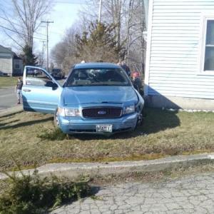 Knox County Sheriff’s Office responded to a crash on Western Road in Warren Monday afternoon, April 10, where a car struck a house. (Photo courtesy of the Knox County Sheriff’s Office)