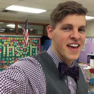Author and teacher Zach Watson in his classroom.