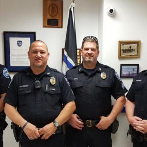 The Rockland Police Department promoted several officers to fill vacancies in their detective and supervisory ranks. From left: Detective Alex Gaynor, Sergeant Scott Solorzano, Detective Sergeant Joel Neal, and Sergeant Andrew Redden.