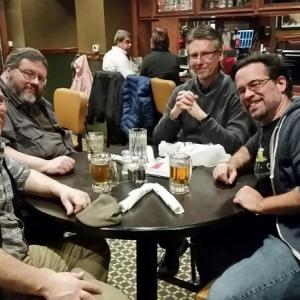 The four founders of Rockport-based Alpha Productions reunited. Leni S. Gronros, Christopher Mills, Bob Cram Jr, and Paul Pelletier.