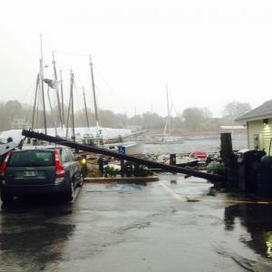 Damage at the Camden Public Landing on Monday, Oct. 30. (photo by Lynda Clancy)