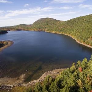 The shoreline of Mirror Lake touches Rockport and Hope. (Photo courtesy Coastal Mountains Land Trust)