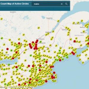 This map shows where Christmas Bird Counts (CBC) are taking place in the Northeast. There is no limit to the number of people who can participate on a CBC. In fact, most counts are always looking for more help. Christmas Bird Counts, CBC, Northeast, Jeff Wells, National Audubon Society