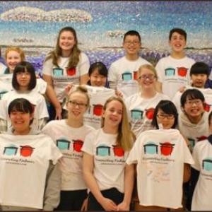 Japanese exchange students with chaoerones include Keito Imai, Yua Koeda, Kanna Matsuta, Satsuki Komai, Aoi Shikanai, Reina Harata, Hina Kikuchi, Yuka Nakajima, Sato Nanako, Taro Kuribayashi and Yoshimasa Arata. Host students include Julia Benson, Alyssa Bland, Nicole Pendleton, EllaRyan, Alyson Shook, Lillia Stone, Kaitlyn Walker-Spencer, Sadie Woodruff, Leah Bloomquiest, Elias Libby and Iselin Bratz.