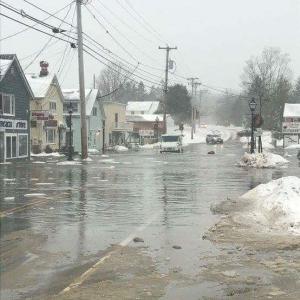 Lincolnville Beach at high noon, Jan. 4, sustained flooding, thanks to an astronomically high tide. (Photo courtesy Lincolnville Fire Department)