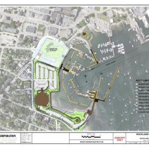 Early concept design of Yachting Solution’s proposed marina expansion. This design includes an amphitheater in Harbor Park. The amphitheater is not part of the project, and is not currently being considered by the City, according to City Manager Tom Luttrell.