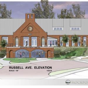 Initial elevation plans of the proposed Rockport Public Library design, as presented Jan. 23 at a workshop of the Rockport Select Board, Library Committee, architects and engineers. The view is from Russell Ave.