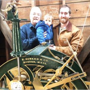Three generations of McGowans — Bob, Willard and Joe — are tending to Camden’s community clock.