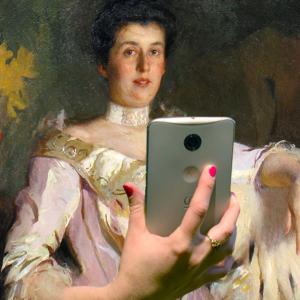 #MuseumSelfieDay was Jan. 17 and visitors all over the world were encouraged to take selfie photos with artworks in museums. (Photo courtesy Farnsworth Art Museum).