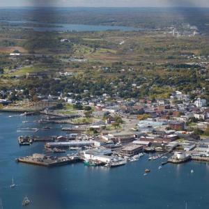 Rockland Harbor, on Oct. 25, 2003, from the air, a photo by Jason Philbrook. More photos at http://www.f64.nu