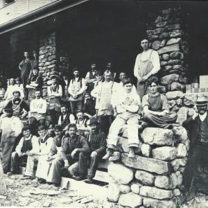 The crew that built the Borland Cottage, under the leadership of S. Ritterbush.