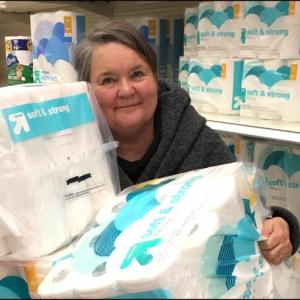 Sharon Hobson loves to buy toilet paper.