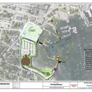 Early concept design of Yachting Solution’s proposed marina expansion. This design includes an amphitheater in Harbor Park. The amphitheater is not part of the project, and is not currently being considered by the City, according to City Manager Tom Luttrell.
