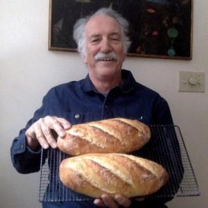 Bill Babb with fresh baked loaves. (Photo courtesy Bill Babb)