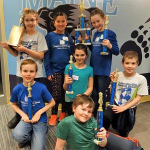 Lincolnville Central School students take first place in the annual state chess championships. (Photo courtesy Lincolnville Central School)