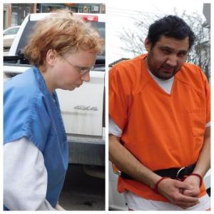 Sharon and Julio Carrillo enter Waldo County Superior Court for their first appearance Feb. 28. (photos by Erica Thoms)
