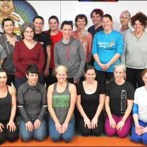 Women’s Defense Class at Flow Brazilian Jiu Jitsu on March, 23, in no particular order: Angie Hall, Angelica Gaudreau, Vicki Sheehan, Maggi Clark, Erin Scalli, Celena Zacchai, Christine Galvez, Trisha Young, Angela Crawford, Erin Michaud, Elizabeth Iserbyt, Casie Taylor, Caitlin Clark, Gloria Hewett, Anna Dyer and Amanda Downer.
