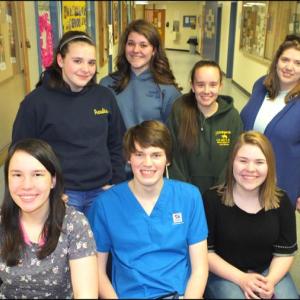 Brook Johnson, William Cox, Katelyn Staples, Acadia Lane, Kylie Lane, Kelsey Berry and Kate Marone who is with Healthy Lincoln County.