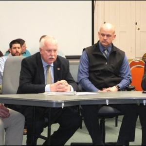 Oceanside High School Assistant Principal Jesse Bartke, Rockland Police Chief Bruce Boucher, Chief Deputy Tim Carroll of Knox County Sheriff's Office and Rockland Deputy Police Chief Christopher Young gave information and answered questions for the RSU board Thursday night.