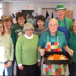 Church members Susan Jones, Mary Haskell, Betty Mann, Pricilla Torpey, Nathanial Mann, Peter Marckoon, Jim McDonald, Pam Boland and Bill Torpey provided dinner to guests.