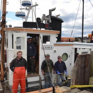 Captains Andy Barstow, Nick Thompson, Jeffrey Delaney and crew member Robert Mersfelder. (Photo by Lynda Clancy)