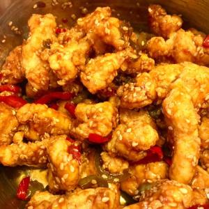 This crispy sesame chicken with a sticky Asian sauce is as ridiculous as it looks. SUZI THAYER/Boothbay Register