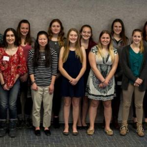 Junior and senior MAP students at the 2018 MAP Induction and Send-off in April. Pictured L-R: (back row) – Keaton Lear, Rosie Train, Amber Shane, Deja Doughty, Gilley Davis-Oakes, Shyanne Waterman, and Mikael Stone; (front row) – Alexander Howell, Zalea Rich, Annika Rogers, Paige Dennison, Cheyenne Bickford, and Ashlyn Littlefield.