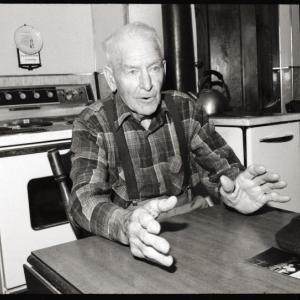 In 1990 Milo Blood of Knox told his story of working as a farmer during the Depression and how he was able to send all his children to the University of Maine. (Photo courtesy of the Belfast Historical Society and Museum)