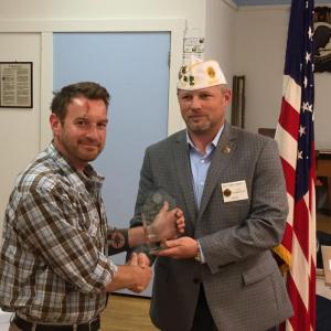 Owen Casas and Matthew Jabaut, Maine Legion Vice Commander. (Photo courtesy Marci Casas)