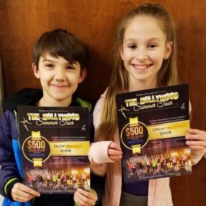Preston Henderson and Lorelei Rademacher showing their scholarships. (Photo courtesy of Gretchen Henderson)
