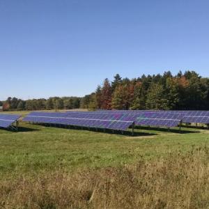 Rockland Planning Board members are reviewing an application for a solar array farm similar to this Brunswick array. (Photo courtesy of ReVision Energy)
