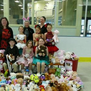 138 stuffed animals were thrown onto the ice after a spring skating showcase at the Midocast Recreation Center. (Courtesy Stefanie McAllister/Facebook)