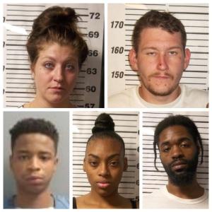 From upper left: Taylor Andrews, Christopher King, Sean Rohan, Princessayana Harris, and Bobby Dean Berry. (photos courtesy of Two Bridges Regional Jail and Waldo County Jail)