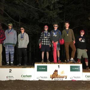 Members of the Camden Hills mountain bike team that secured first, second and third places. (Courtesy Steve Alex)