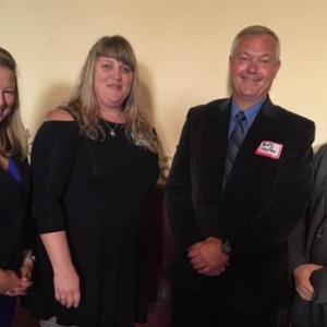 Sheriff Trafton (second from right) stands with Program Manager Robyn Goff, and Major Ray Porter at the grant ceremony Sept. 21. (photo courtesy of Sheriff Trafton)