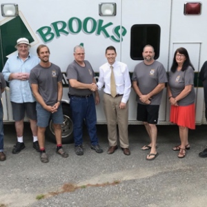 Left to Right; Richard Shyduroff, Joel Furgosen, Adam Williams, Keith Nealley, Rob Fowler, George Gallagher, Rachel Tribuzio and Tom Simmons. (Photo courtesy of Waldo County General Hospital)