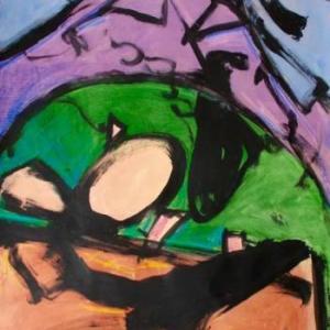 John Vander’s “Purple Mountain” (acrylic on Anagoni paper) was selected as Best In Show in 2017’s ARTinME show by juror Chris Crosman. File photo John Vander