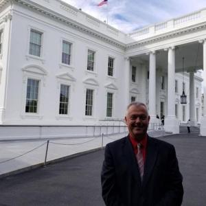 Sheriff Jeffrey Trafton poses in front of the White House during his Oct. 16 visit. (photo courtesy of Sheriff Trafton)