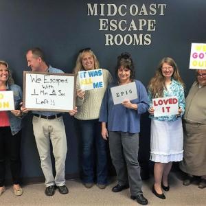 We did it … in the nick of time with 1 minute and 8 seconds left on the clock! Courtesy of Midcoast Escape Rooms
