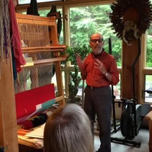 Morris Dorenfeld in his studio during the 2018 CRAFT artist studio tours. (Photo courtesy of CRAFT Gallery)