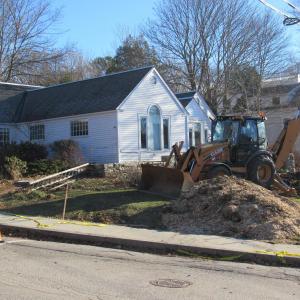 rockport, maine, library, demolition, construction