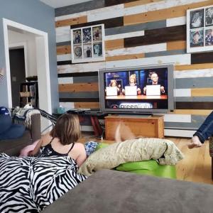 The moment Lee Parent and friends learn that Greenlight Maine chose Kids Unplugged to advance to the next round. (Photos courtesy Lee Parent)