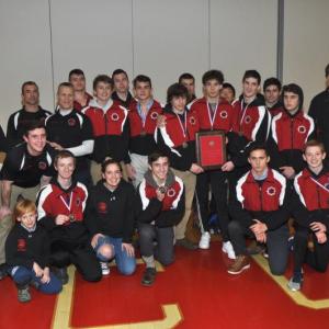 Camden Hills won the Class A KVAC wrestling championship Feb. 2. (Courtesy Glenn Lang)