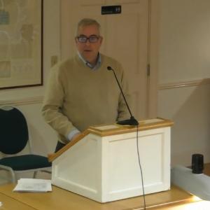 Mark Carter of RealTerm Energy speaks at a March 11 meeting of the Rockport Select Board. Source: LiveStream energy, maine, rockport, select board, energy
