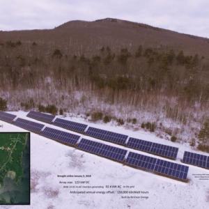 Camden’s solar array at Sagamore Farm, in Camden, in January 2018, just as it went on-line. (Photo courtesy Camden Energy and Sustainability Committee)
