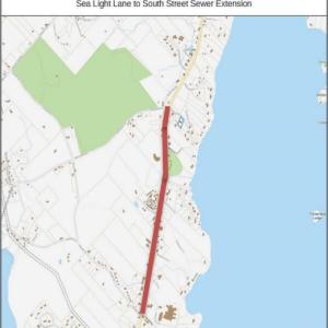 Rendering of a proposed sewer line extension along Route 1 in Rockport.