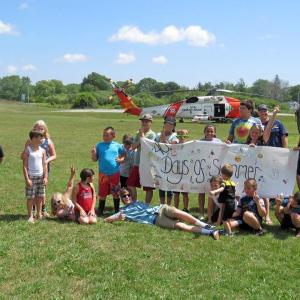 Last year’s program included a helicopter landing by the local Coast Guard. (Photo courtesy Thomaston Public Library)