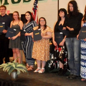 L to R: Connor Mayhew, Alex Fountain, Jackson Martin, Logan Pooler, Brooke Shaw, Brenna Vines, Payton Pomeroy, Miranda Smith, Etienne Desrosiers, Amy-Kate Spaulding, and Lindsey Penney. (Photo courtesy Worthington Foundation)