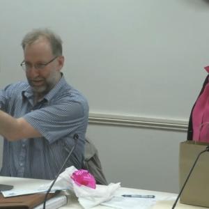 Outgoing Selectman Ken McKinley was thanked by Debra Hall, left, and his fellow Rockport Select Board members for his service to the town on June 10. Source: LiveStream